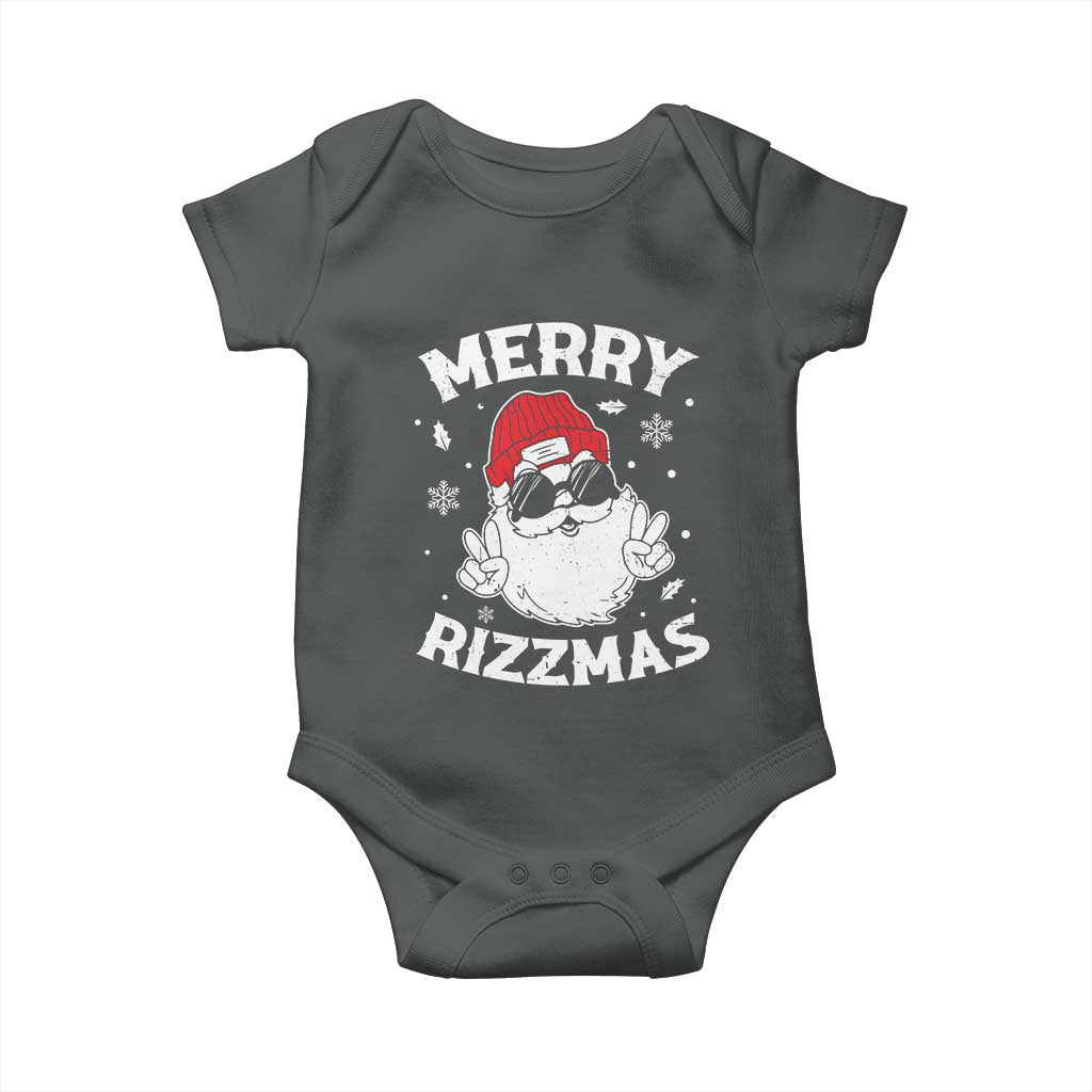 Funny Christmas Santa Baby Onesie Merry Rizzmas Kids Teens School