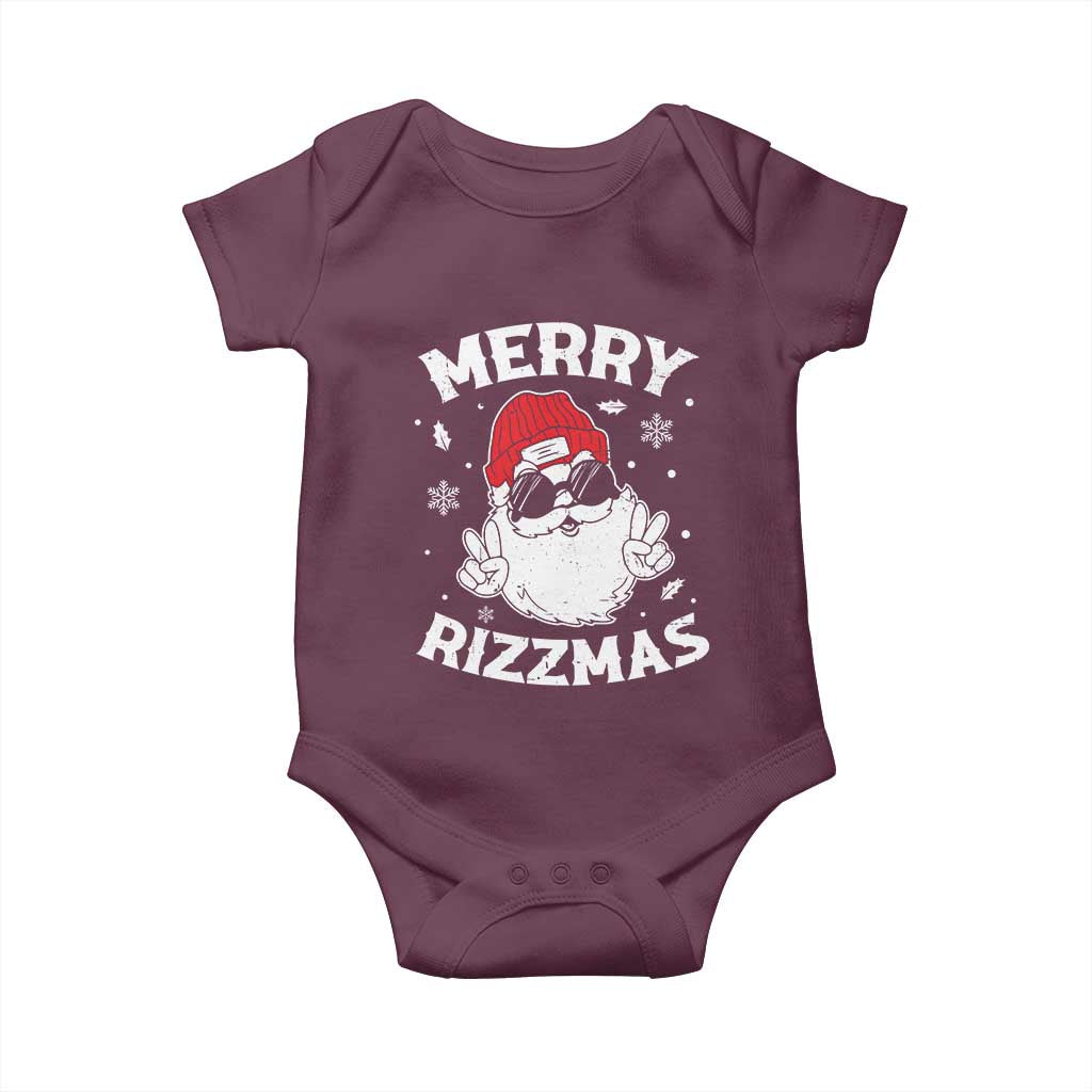 Funny Christmas Santa Baby Onesie Merry Rizzmas Kids Teens School