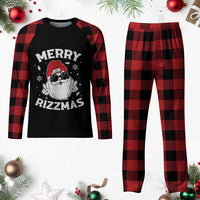 Funny Xmas Santa Plaid Pajama Set Merry Rizzmas Kids Teens School - Wonder Print Shop