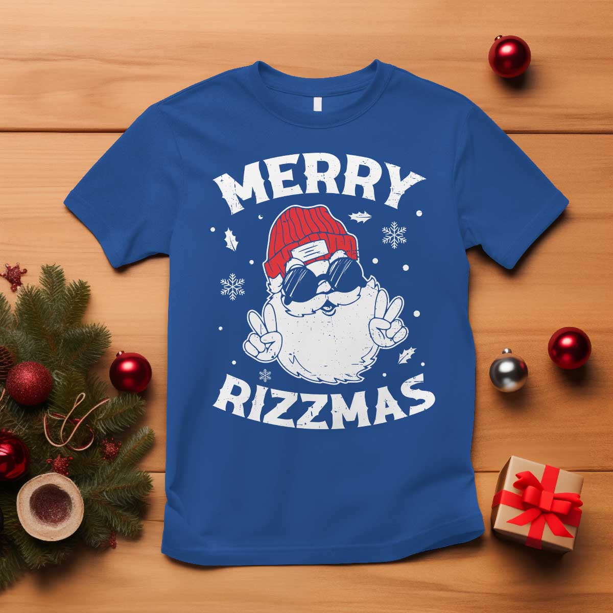 Funny Christmas Santa T Shirt Merry Rizzmas Kids Teens School - Wonder Print Shop