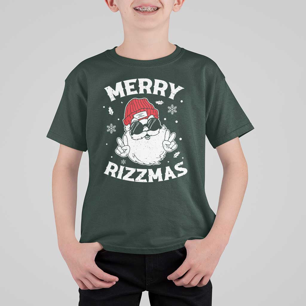 Funny Christmas Santa T Shirt For Kid Merry Rizzmas Kids Teens School - Wonder Print Shop