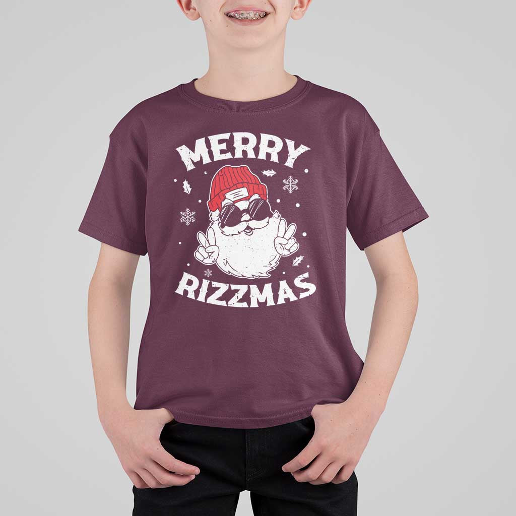Funny Christmas Santa T Shirt For Kid Merry Rizzmas Kids Teens School - Wonder Print Shop