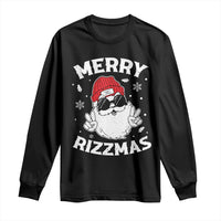 Funny Christmas Santa Long Sleeve Shirt Merry Rizzmas Kids Teens School