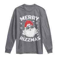 Funny Christmas Santa Long Sleeve Shirt Merry Rizzmas Kids Teens School