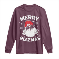 Funny Christmas Santa Long Sleeve Shirt Merry Rizzmas Kids Teens School