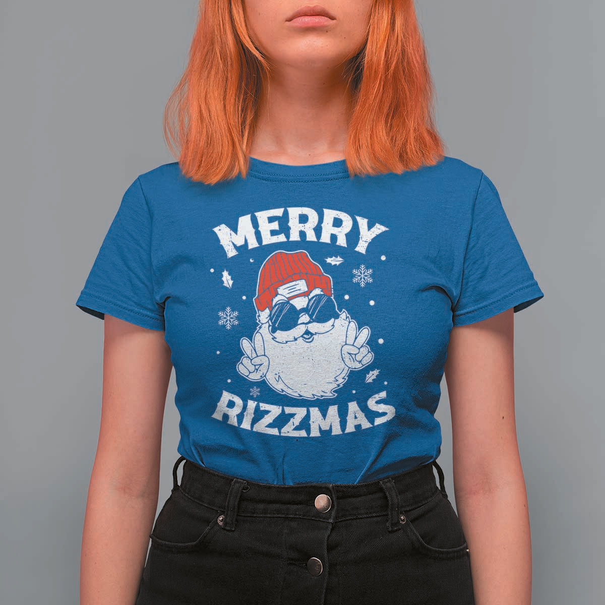 Funny Christmas Santa T Shirt For Women Merry Rizzmas Kids Teens School - Wonder Print Shop