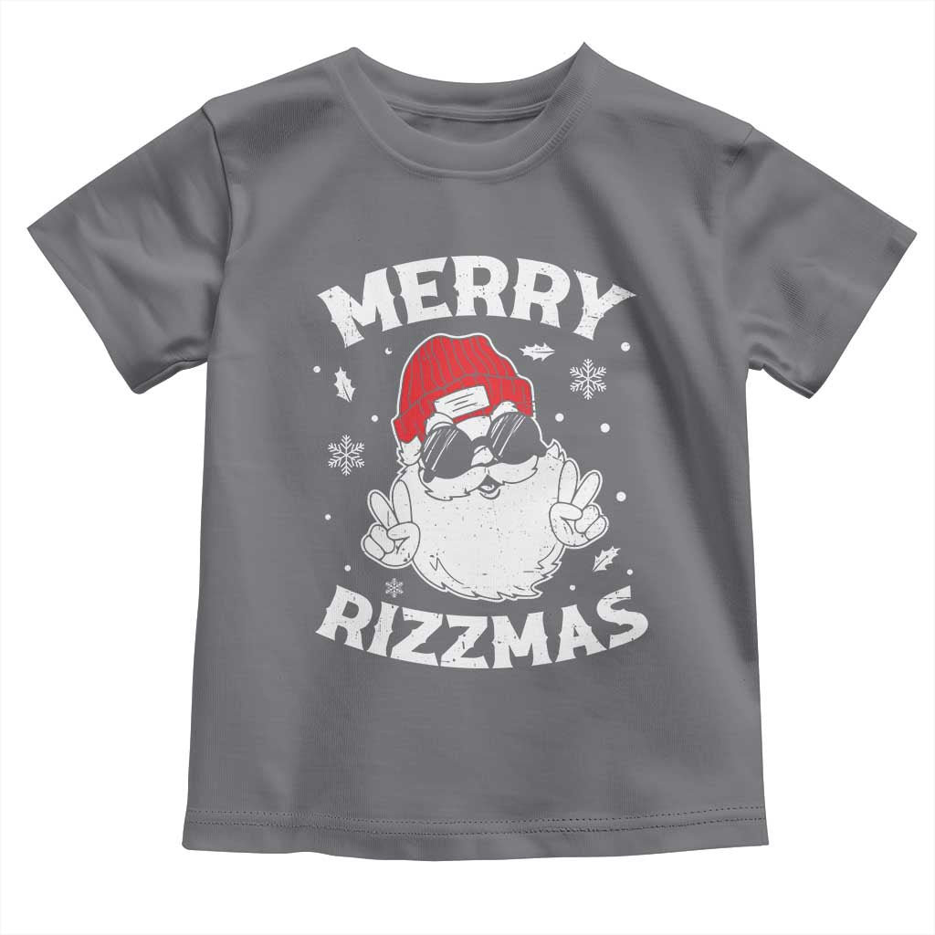 Funny Christmas Santa Toddler T Shirt Merry Rizzmas Kids Teens School