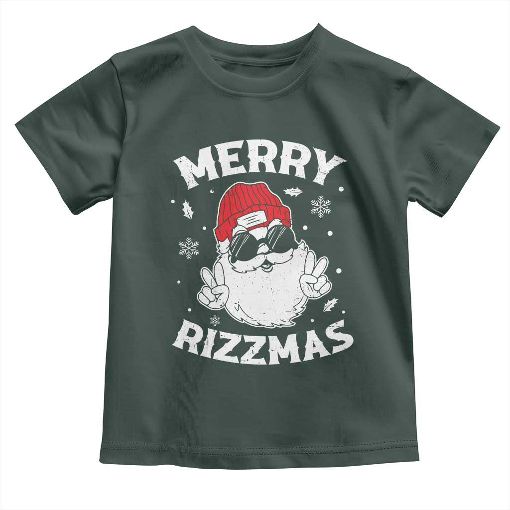 Funny Christmas Santa Toddler T Shirt Merry Rizzmas Kids Teens School