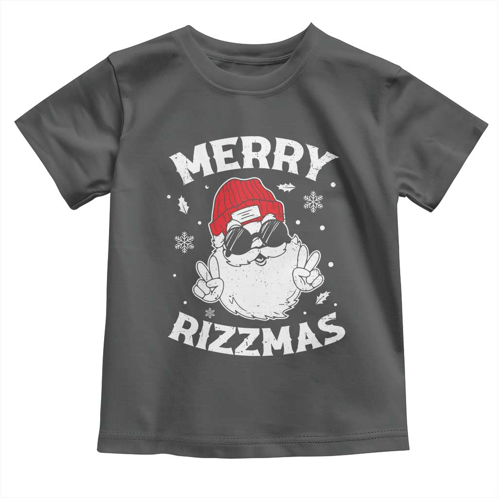 Funny Christmas Santa Toddler T Shirt Merry Rizzmas Kids Teens School