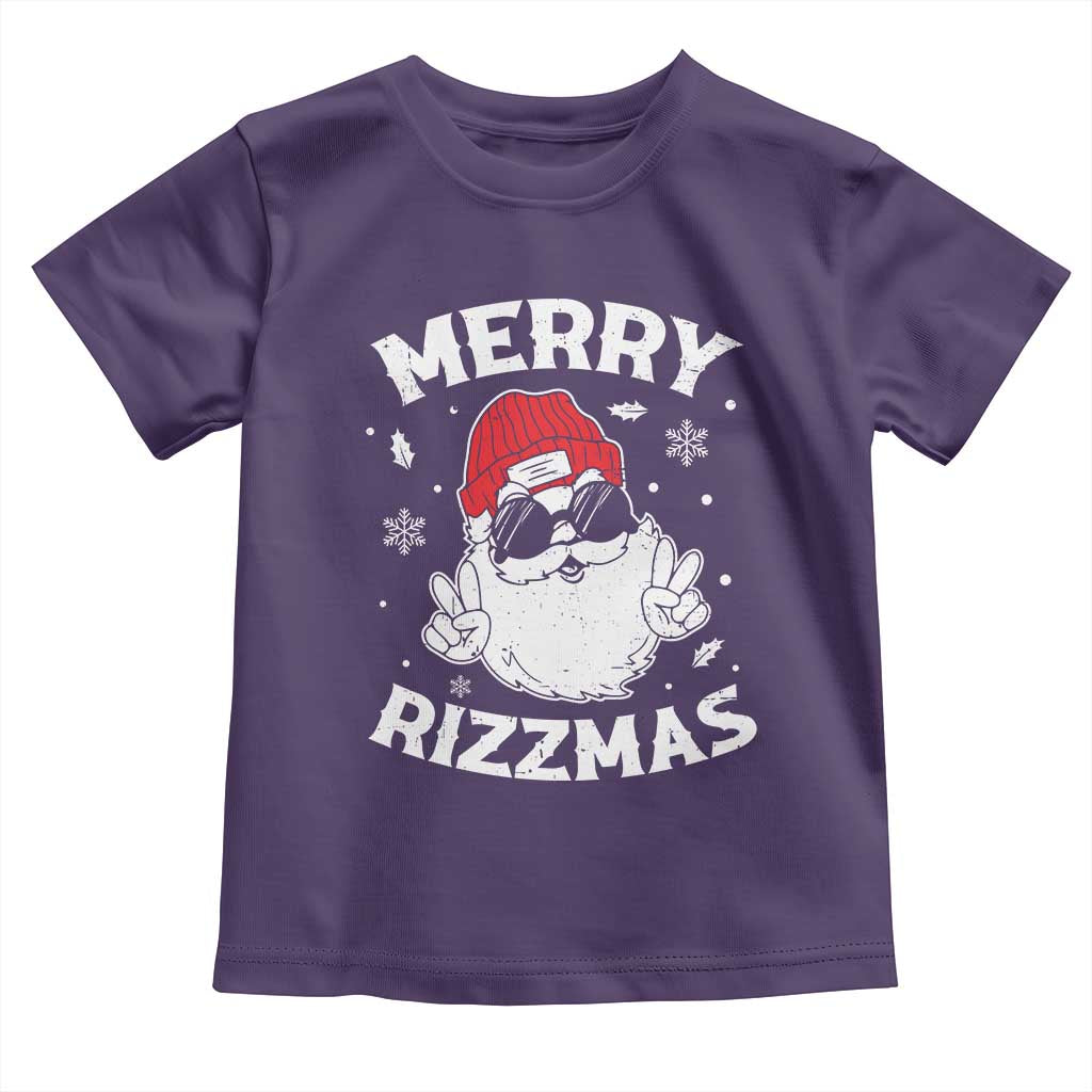 Funny Christmas Santa Toddler T Shirt Merry Rizzmas Kids Teens School