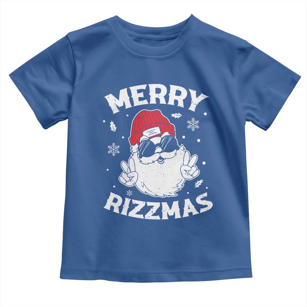 Funny Christmas Santa Toddler T Shirt Merry Rizzmas Kids Teens School