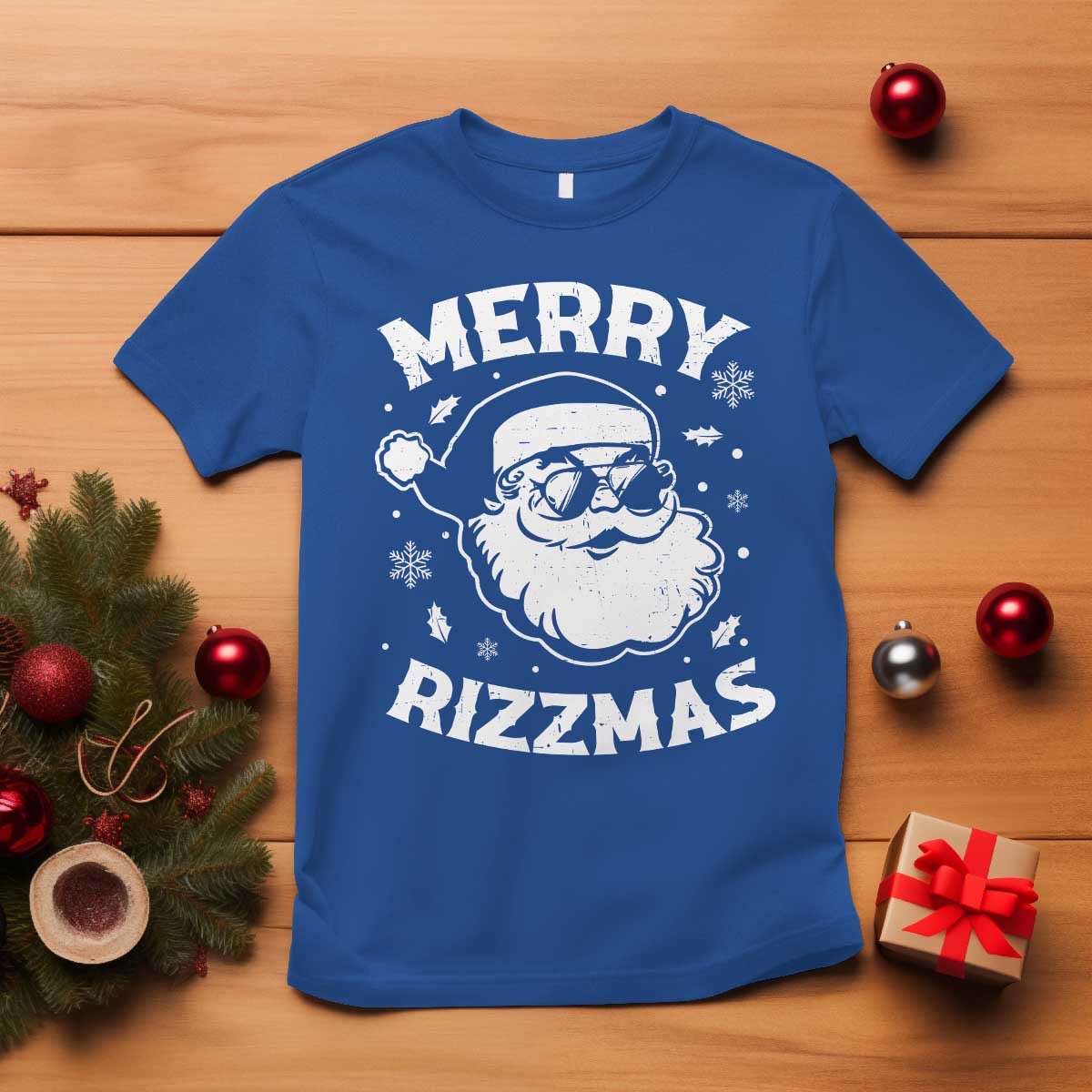 Funny Christmas Santa Claus T Shirt Merry Rizzmas Kids Teens School - Wonder Print Shop