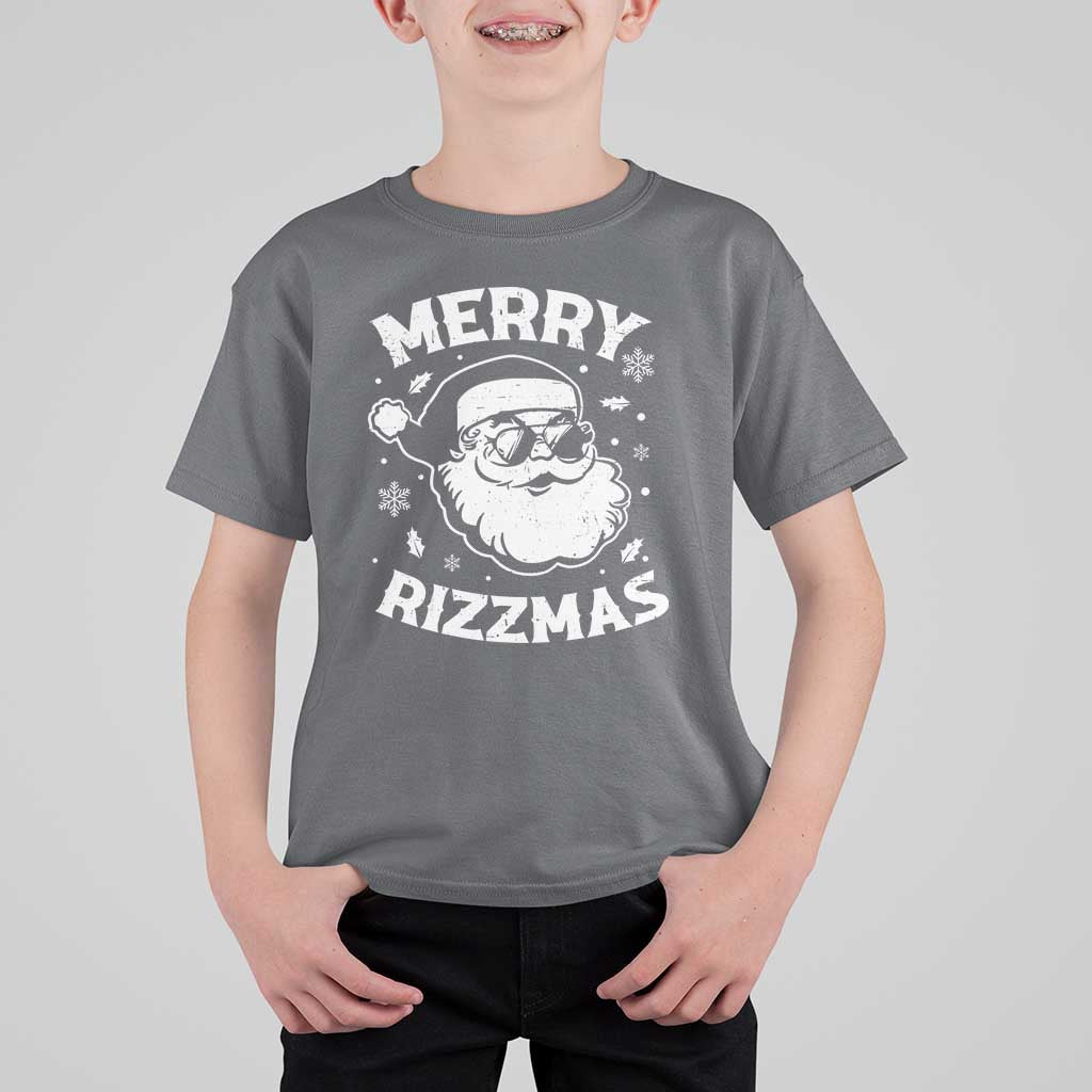 Funny Christmas Santa Claus T Shirt For Kid Merry Rizzmas Kids Teens School - Wonder Print Shop