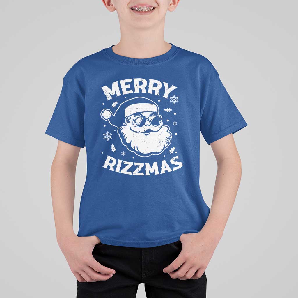 Funny Christmas Santa Claus T Shirt For Kid Merry Rizzmas Kids Teens School - Wonder Print Shop