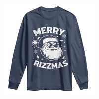 Funny Christmas Santa Claus Long Sleeve Shirt Merry Rizzmas Kids Teens School