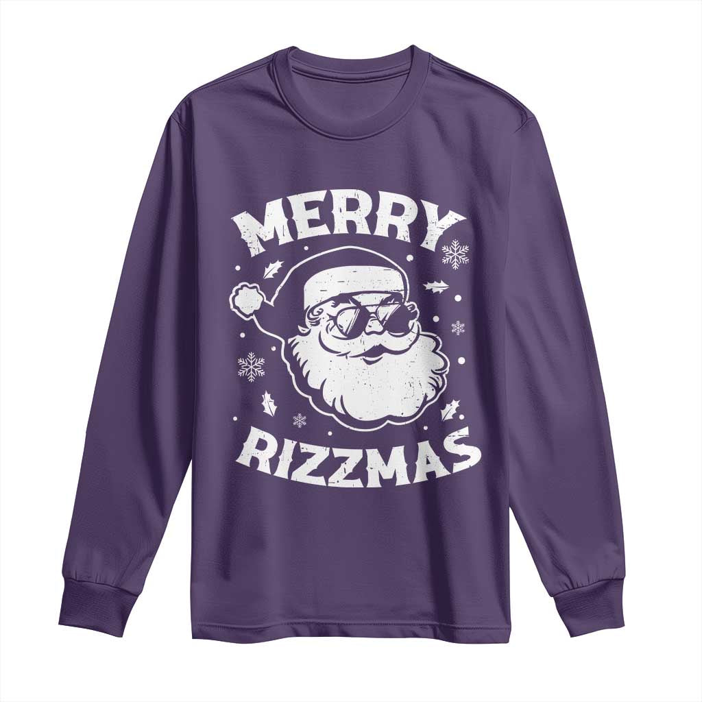 Funny Christmas Santa Claus Long Sleeve Shirt Merry Rizzmas Kids Teens School