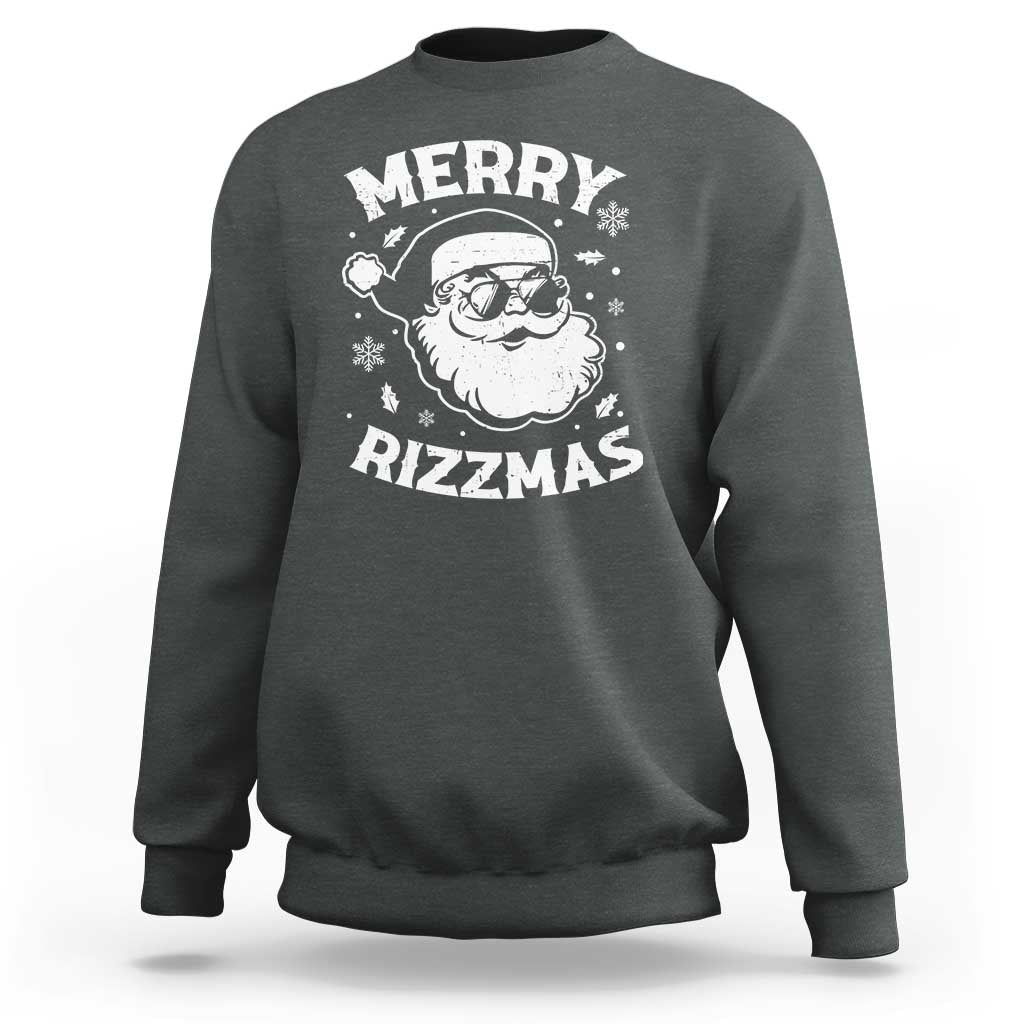 Funny Christmas Santa Claus Sweatshirt Merry Rizzmas Kids Teens School - Wonder Print Shop