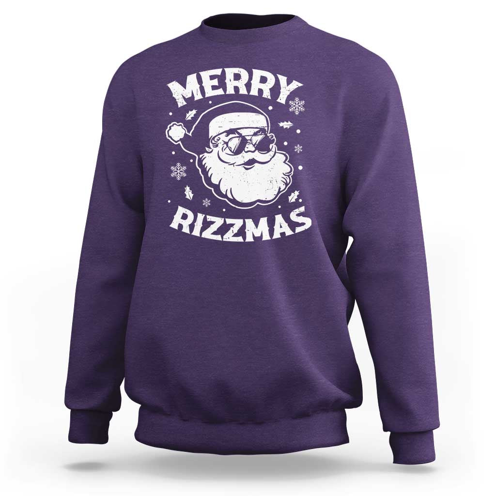 Funny Christmas Santa Claus Sweatshirt Merry Rizzmas Kids Teens School - Wonder Print Shop