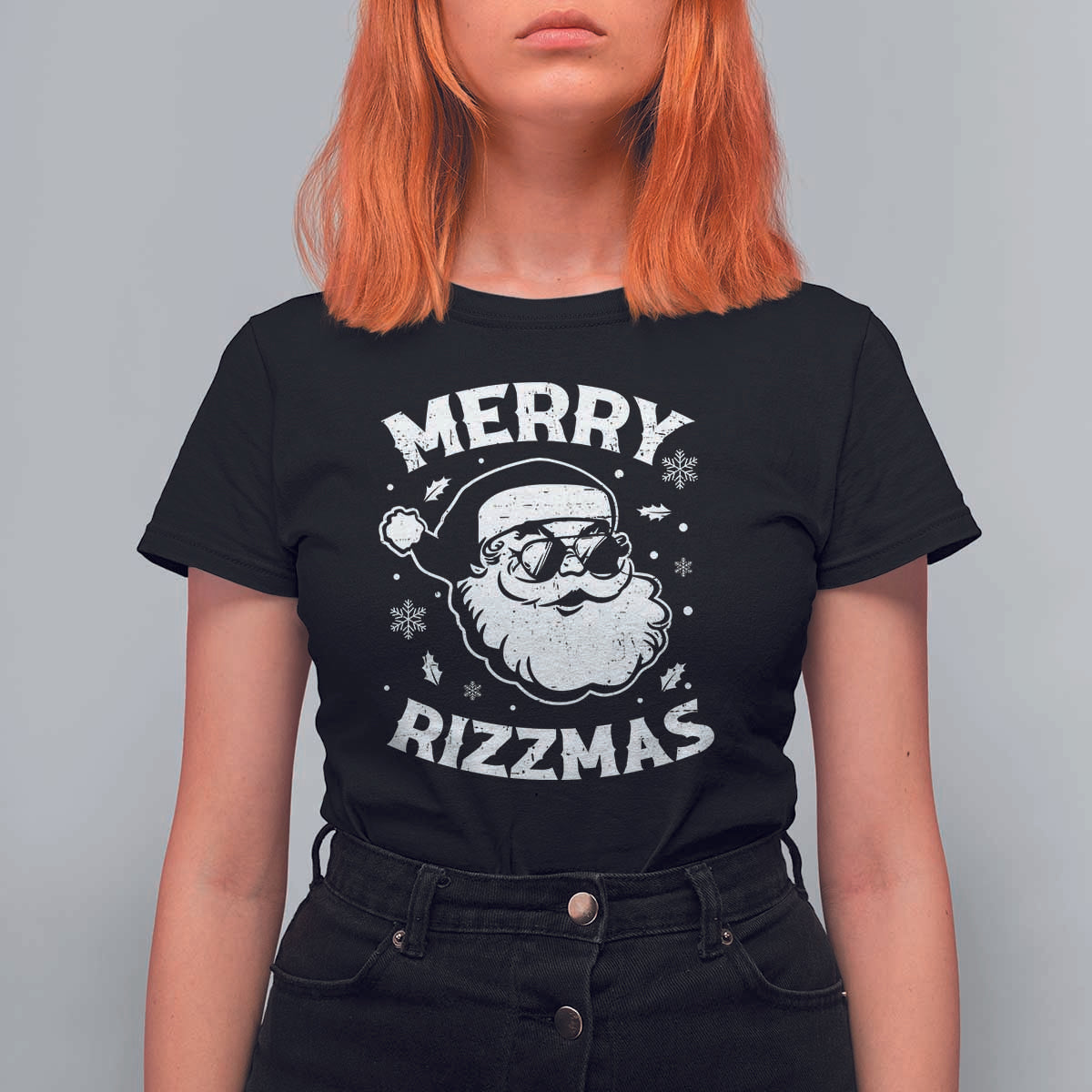 Funny Christmas Santa Claus T Shirt For Women Merry Rizzmas Kids Teens School - Wonder Print Shop