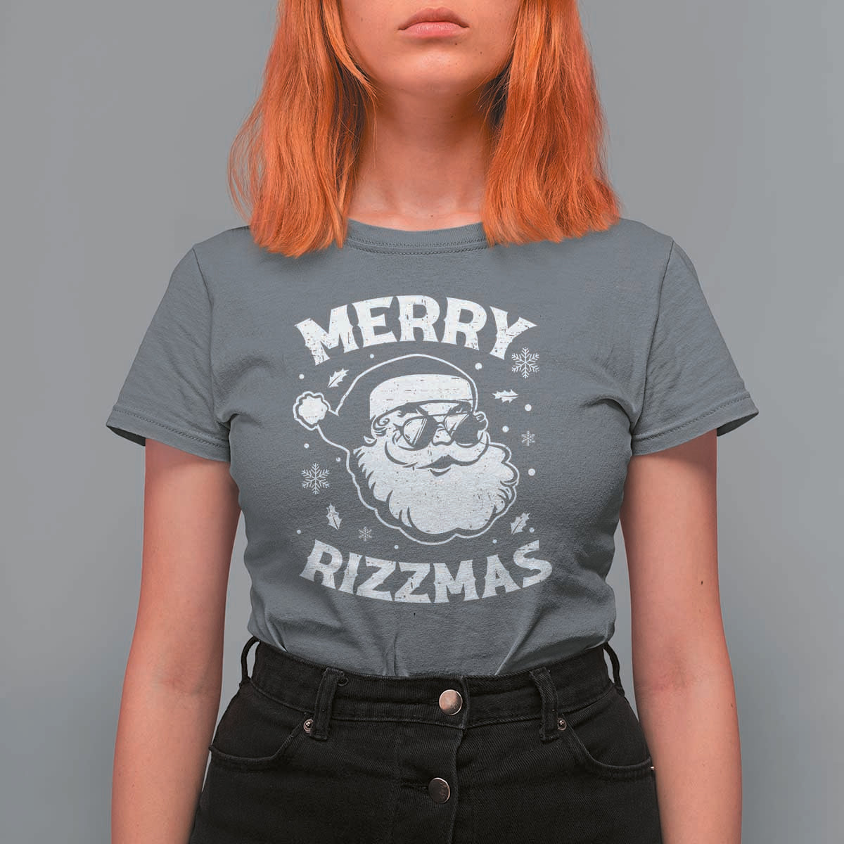 Funny Christmas Santa Claus T Shirt For Women Merry Rizzmas Kids Teens School - Wonder Print Shop