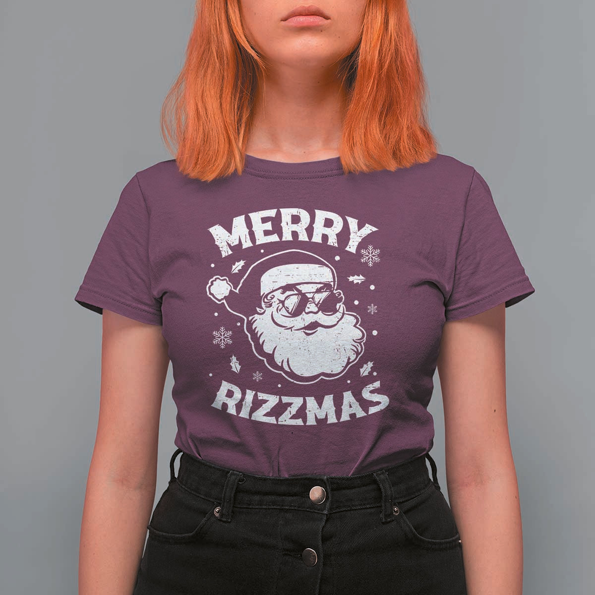 Funny Christmas Santa Claus T Shirt For Women Merry Rizzmas Kids Teens School - Wonder Print Shop