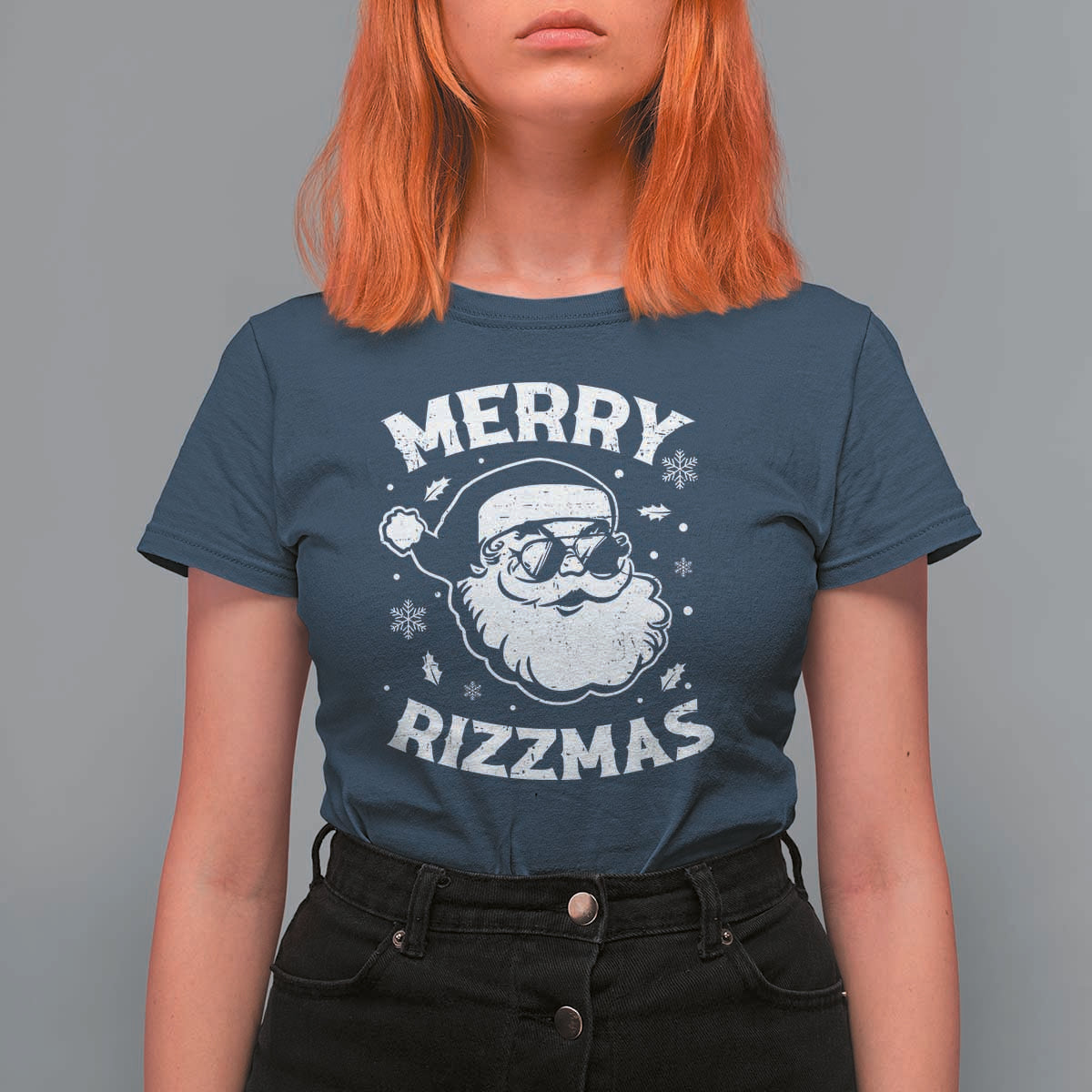 Funny Christmas Santa Claus T Shirt For Women Merry Rizzmas Kids Teens School - Wonder Print Shop