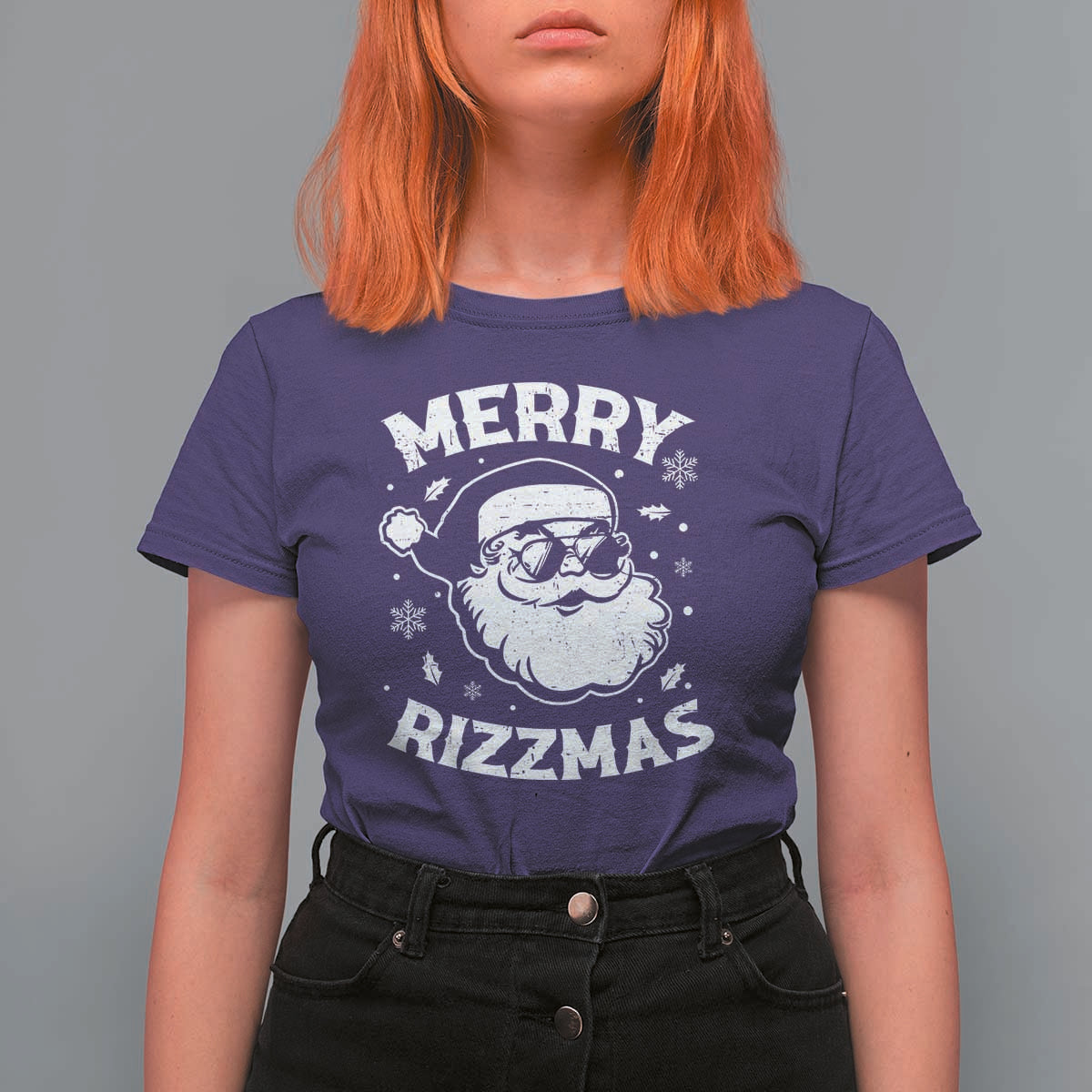 Funny Christmas Santa Claus T Shirt For Women Merry Rizzmas Kids Teens School - Wonder Print Shop