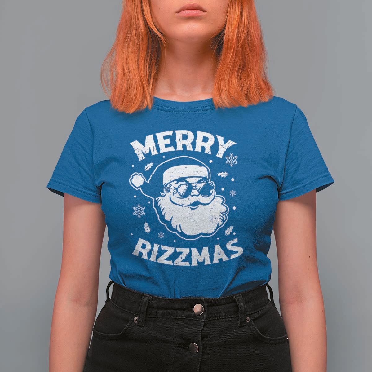 Funny Christmas Santa Claus T Shirt For Women Merry Rizzmas Kids Teens School - Wonder Print Shop