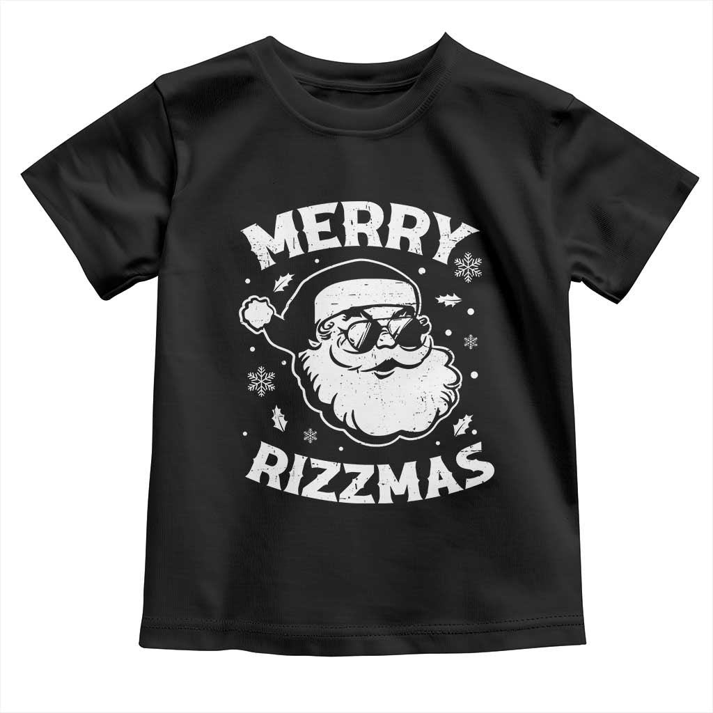 Funny Christmas Santa Claus Toddler T Shirt Merry Rizzmas Kids Teens School