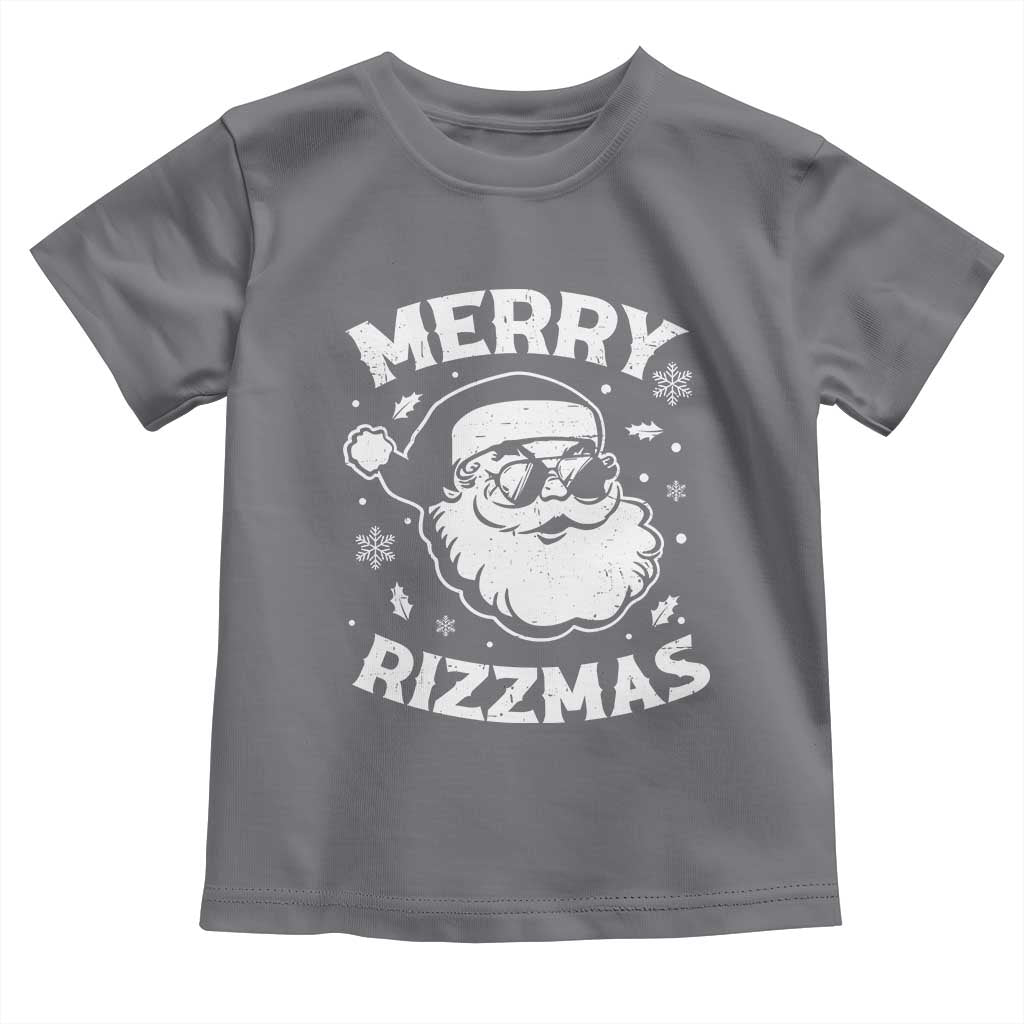 Funny Christmas Santa Claus Toddler T Shirt Merry Rizzmas Kids Teens School