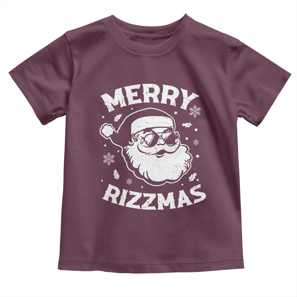 Funny Christmas Santa Claus Toddler T Shirt Merry Rizzmas Kids Teens School