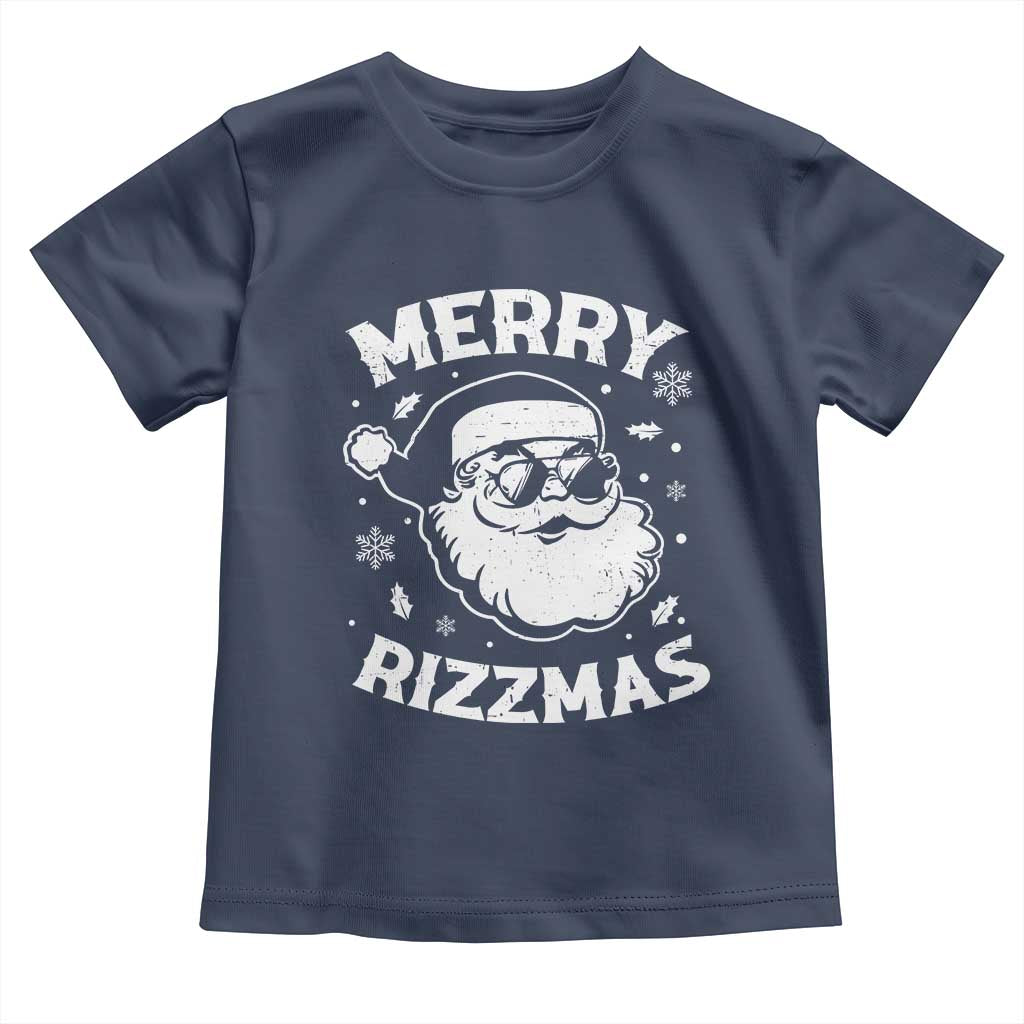 Funny Christmas Santa Claus Toddler T Shirt Merry Rizzmas Kids Teens School