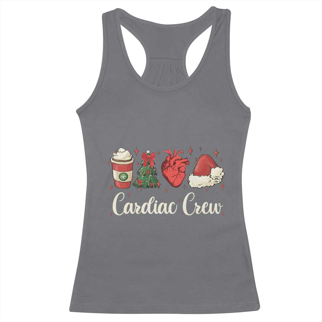 Christmas Cardiac Nurse Racerback Tank Top Cardiac Crew Anatomical Xmas Heart Anatomy Tree Bow