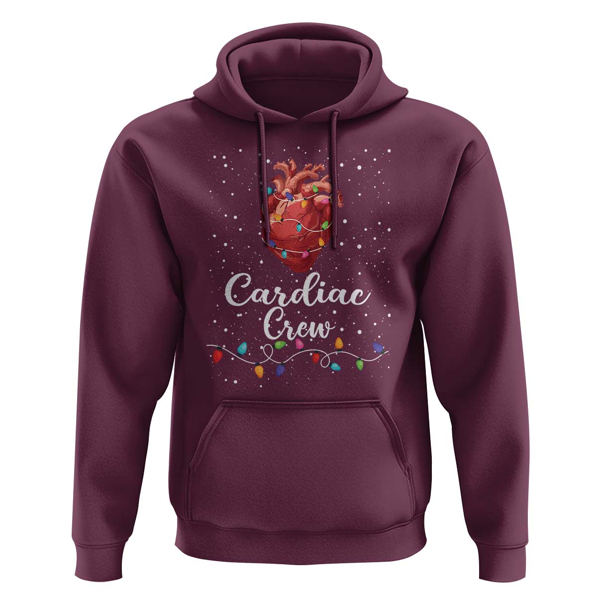 Christmas Cardiac Nurse Hoodie Cardiac Crew Anatomical Anatomy Xmas Heart With Lights