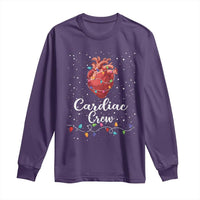 Christmas Cardiac Nurse Long Sleeve Shirt Cardiac Crew Anatomical Anatomy Xmas Heart With Lights