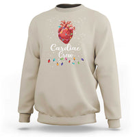 Christmas Cardiac Nurse Sweatshirt Cardiac Crew Anatomical Anatomy Xmas Heart With Lights - Wonder Print Shop