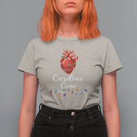 Christmas Cardiac Nurse T Shirt For Women Cardiac Crew Anatomical Anatomy Xmas Heart With Lights - Wonder Print Shop