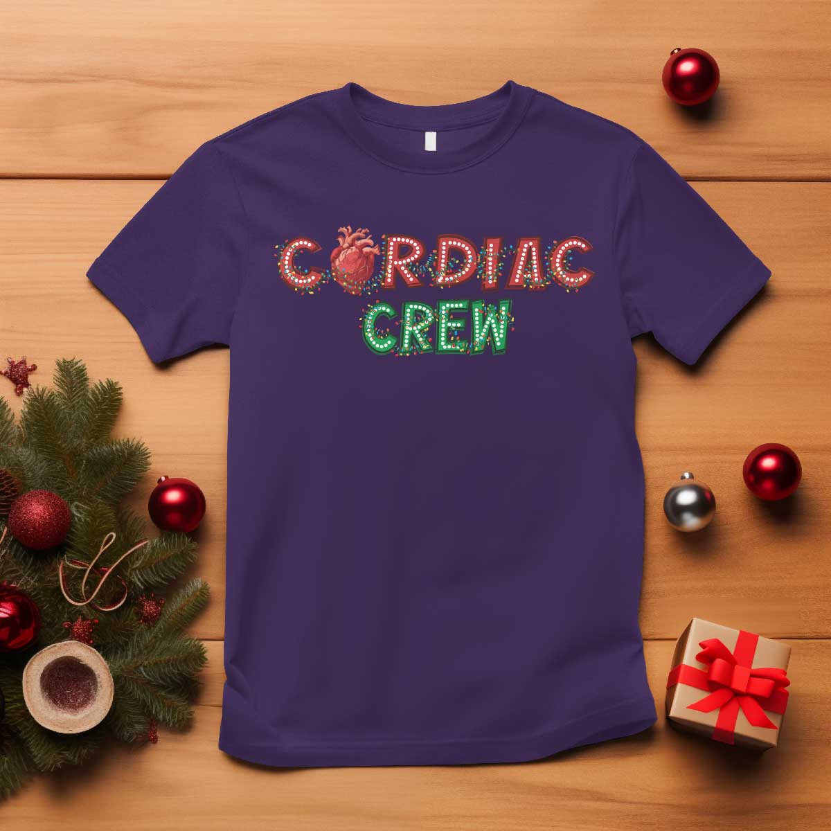 Christmas Cardiac Nurse T Shirt Cardiac Crew Anatomical Xmas Heart Anatomy Nurse Gift - Wonder Print Shop