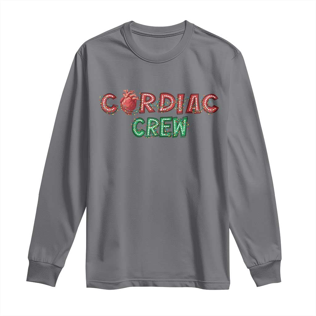 Christmas Cardiac Nurse Long Sleeve Shirt Cardiac Crew Anatomical Xmas Heart Anatomy Nurse Gift