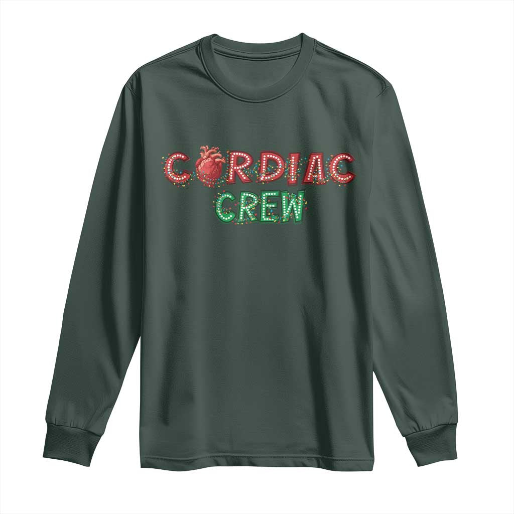 Christmas Cardiac Nurse Long Sleeve Shirt Cardiac Crew Anatomical Xmas Heart Anatomy Nurse Gift