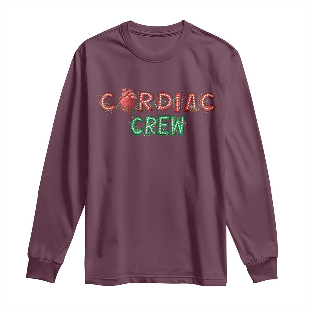 Christmas Cardiac Nurse Long Sleeve Shirt Cardiac Crew Anatomical Xmas Heart Anatomy Nurse Gift