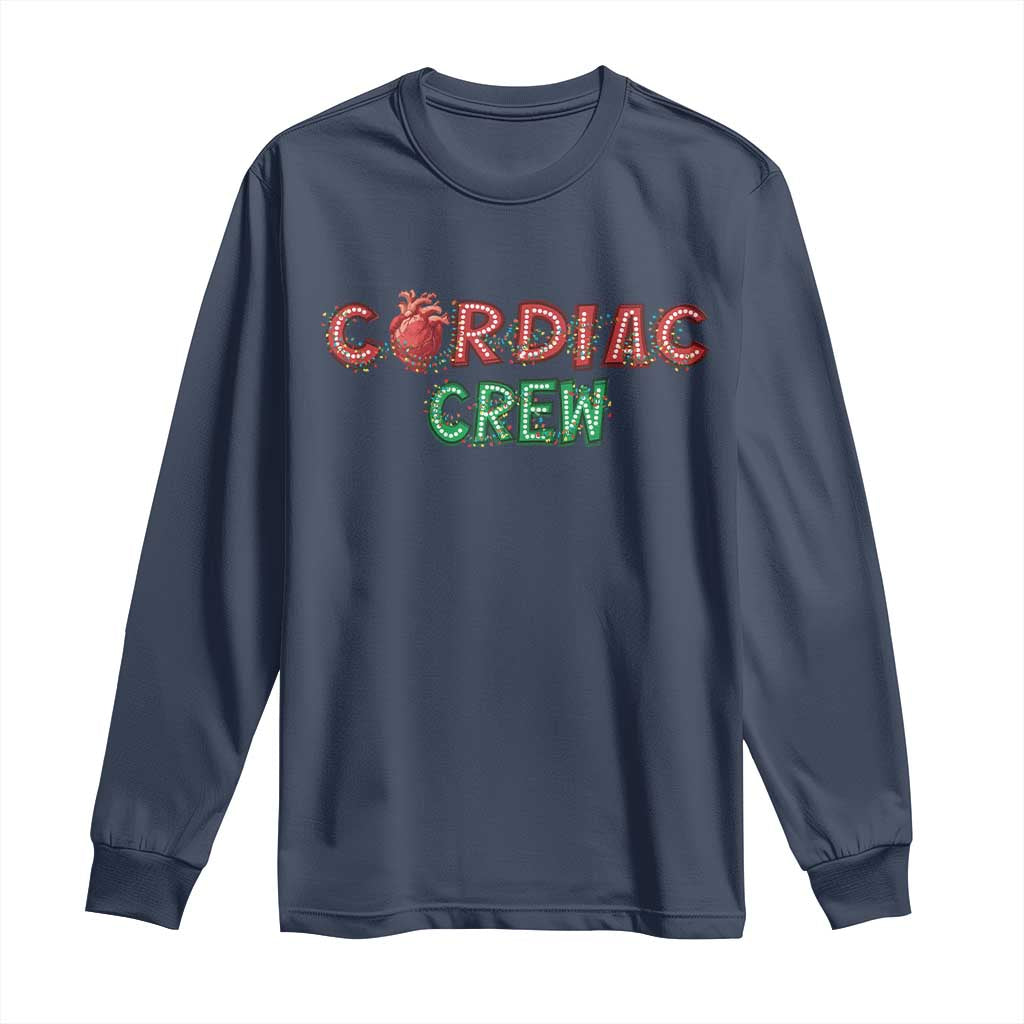 Christmas Cardiac Nurse Long Sleeve Shirt Cardiac Crew Anatomical Xmas Heart Anatomy Nurse Gift