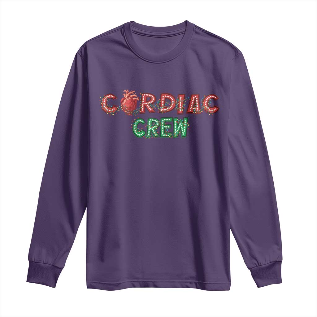 Christmas Cardiac Nurse Long Sleeve Shirt Cardiac Crew Anatomical Xmas Heart Anatomy Nurse Gift