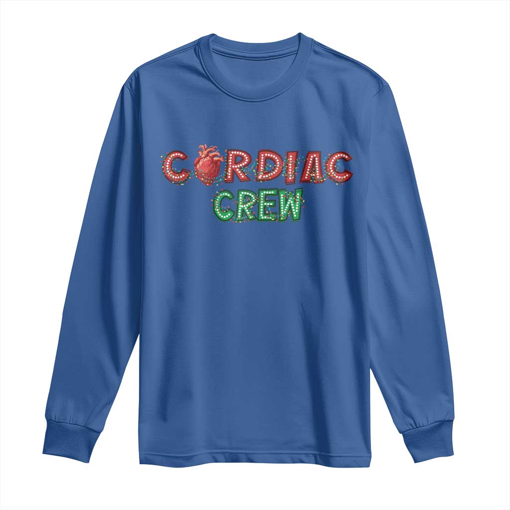 Christmas Cardiac Nurse Long Sleeve Shirt Cardiac Crew Anatomical Xmas Heart Anatomy Nurse Gift