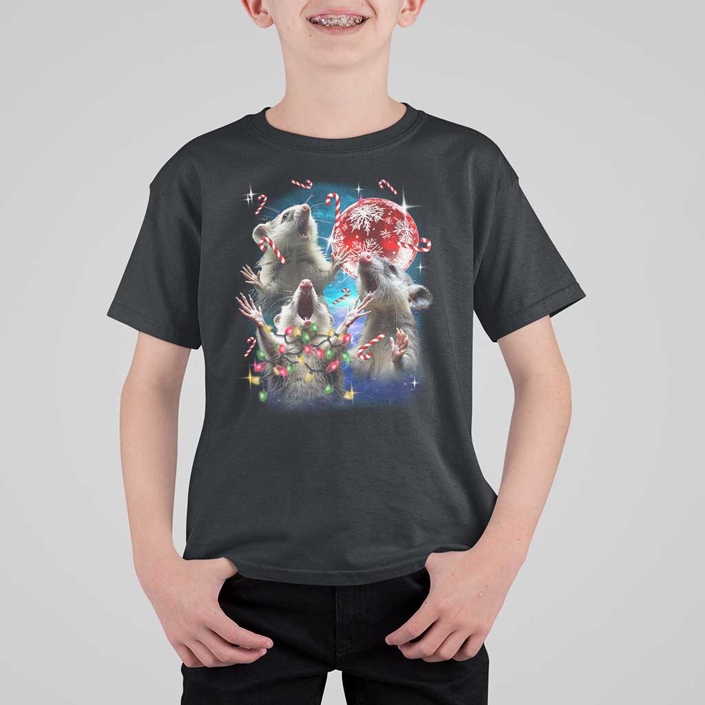 Possum Christmas T Shirt For Kid 3 Opossum Possum Funny Weird Cursed Meme - Wonder Print Shop