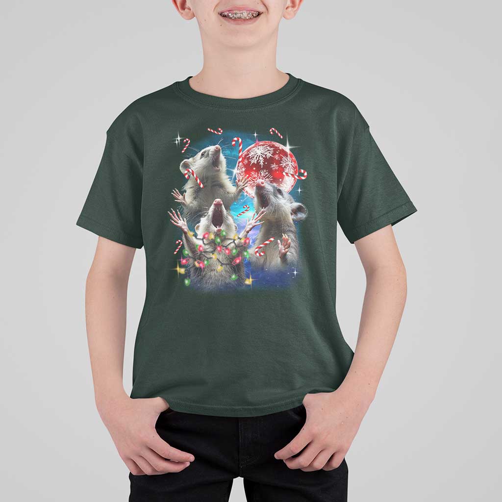 Possum Christmas T Shirt For Kid 3 Opossum Possum Funny Weird Cursed Meme - Wonder Print Shop