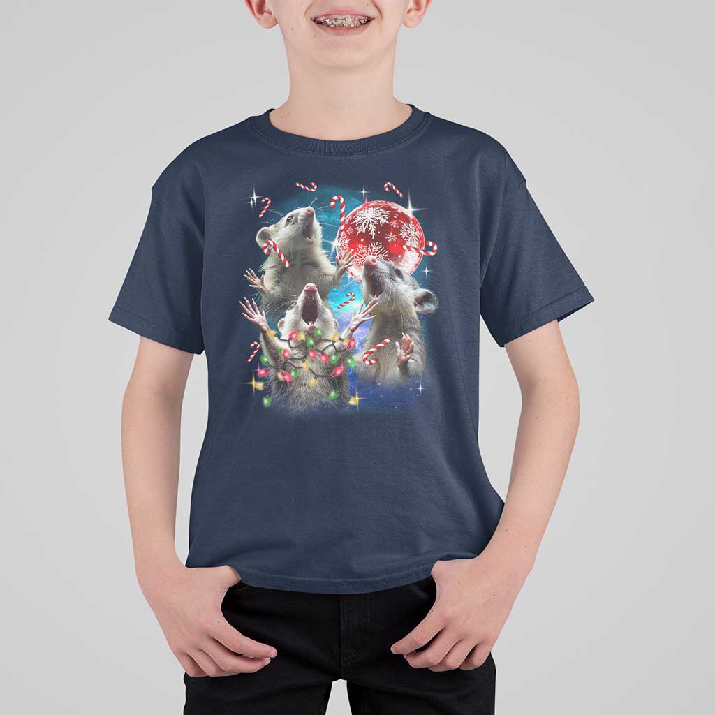 Possum Christmas T Shirt For Kid 3 Opossum Possum Funny Weird Cursed Meme - Wonder Print Shop