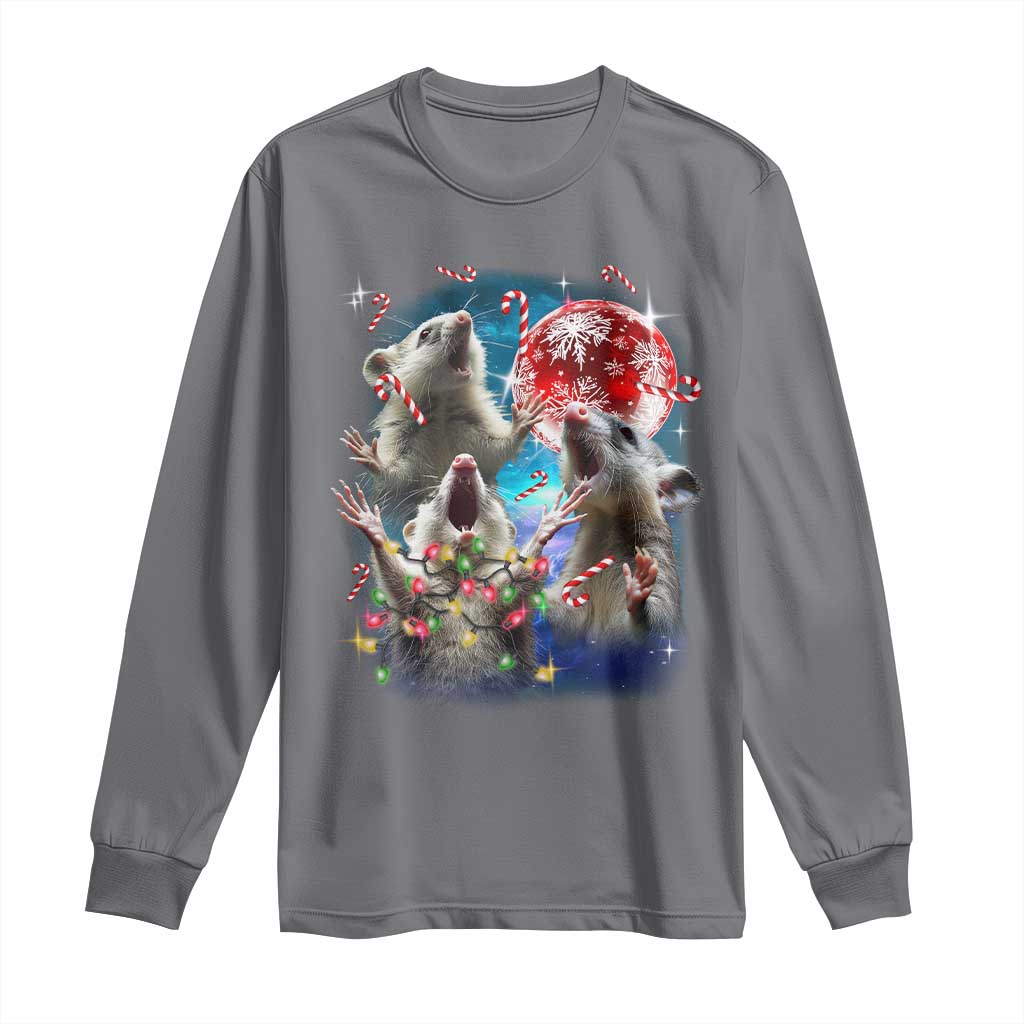 Possum Christmas Long Sleeve Shirt 3 Opossum Possum Funny Weird Cursed Meme