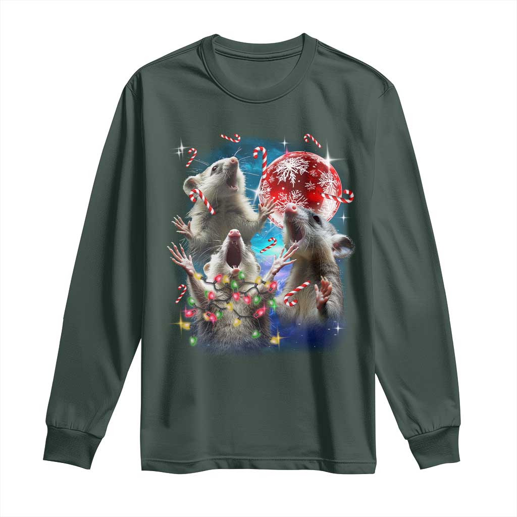 Possum Christmas Long Sleeve Shirt 3 Opossum Possum Funny Weird Cursed Meme