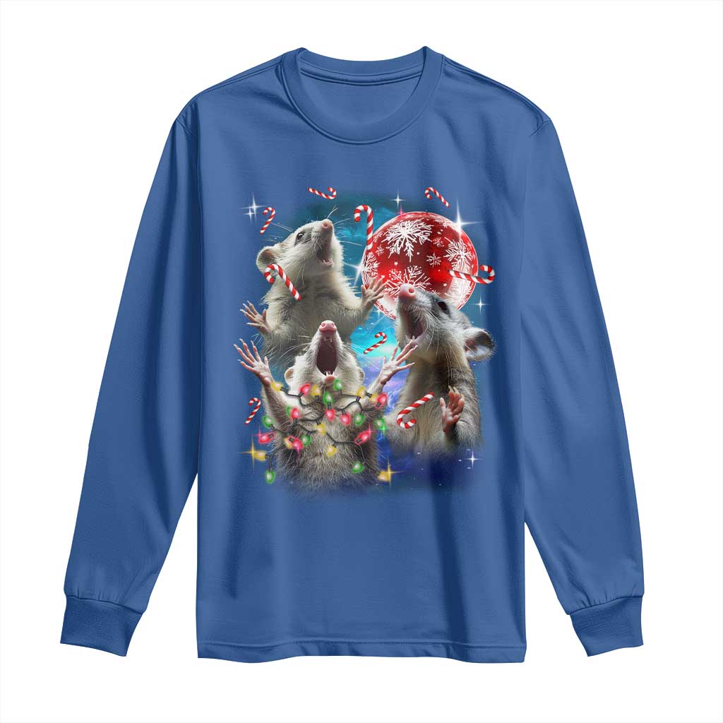 Possum Christmas Long Sleeve Shirt 3 Opossum Possum Funny Weird Cursed Meme